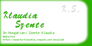 klaudia szente business card